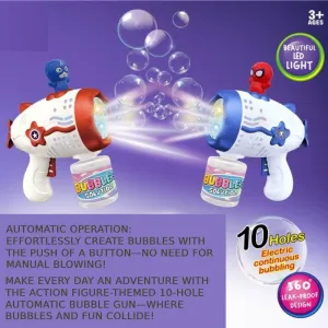 Action Figure-Themed 10-Hole Automatic Bubble Gun