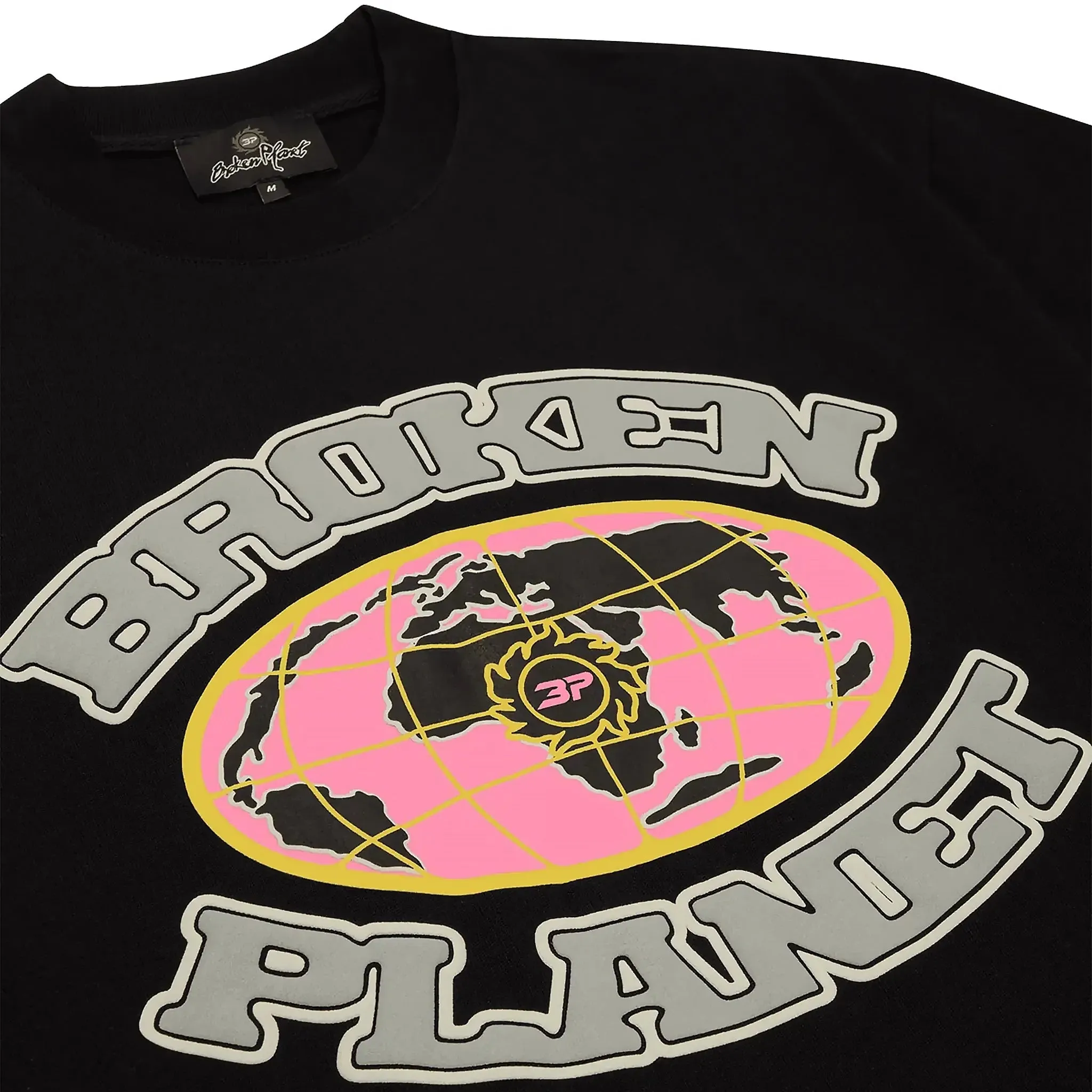 Broken Planet Grid Midnight Black T Shirt
