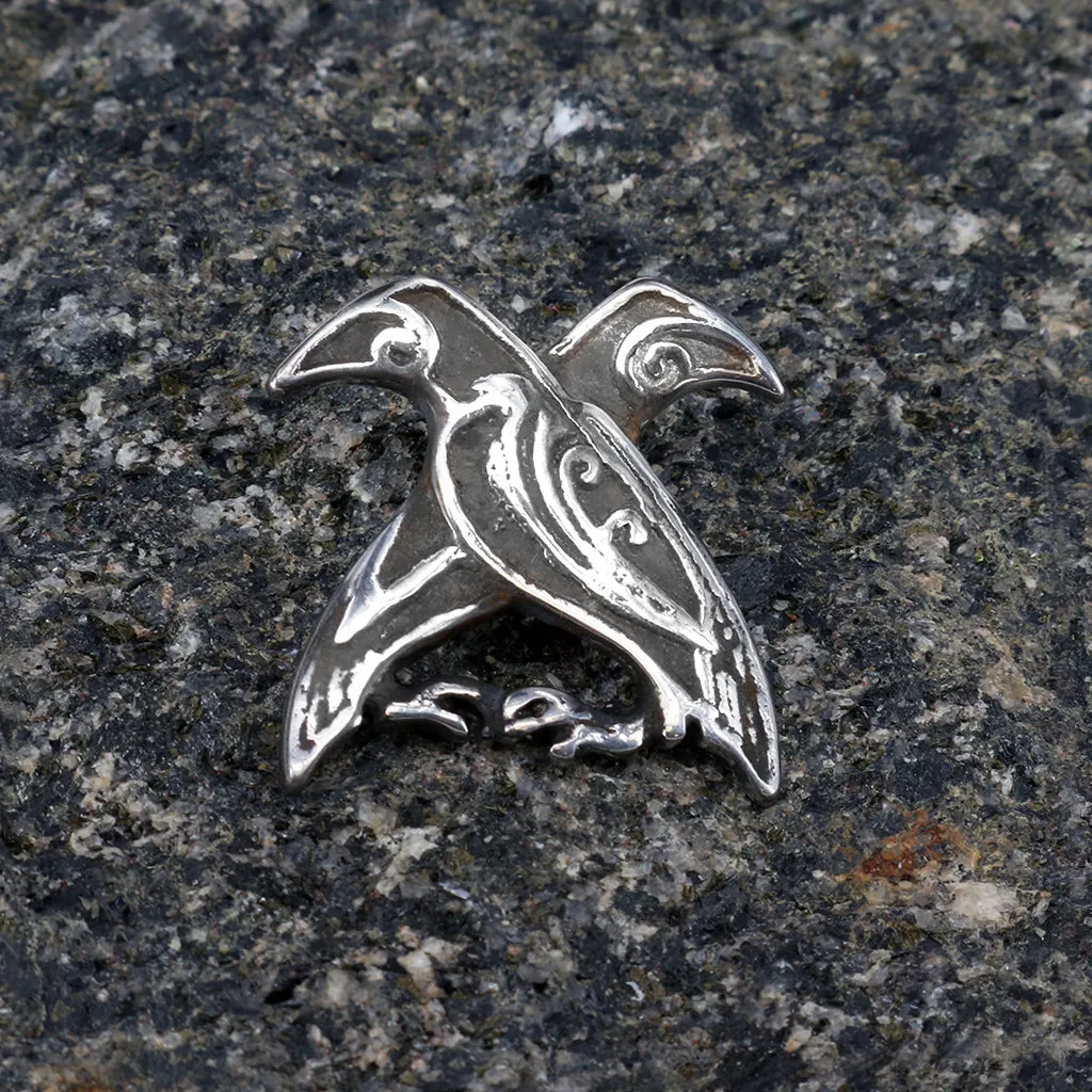 Huginn & Muninn Pendant, Silver