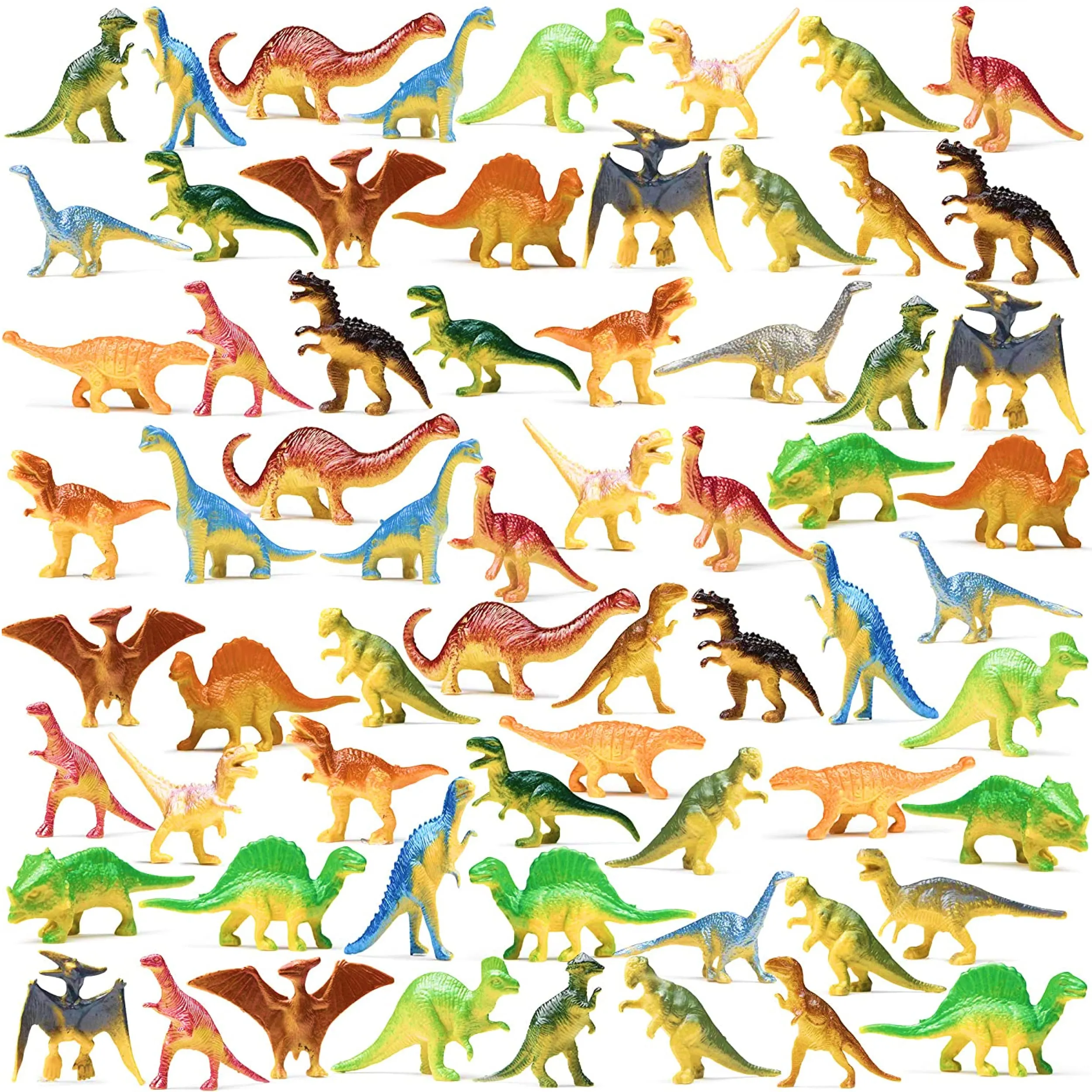 Mini Toy Dinosaurs Figure (72 Count) Best For Dinosaur Party Favors Easter Eggs