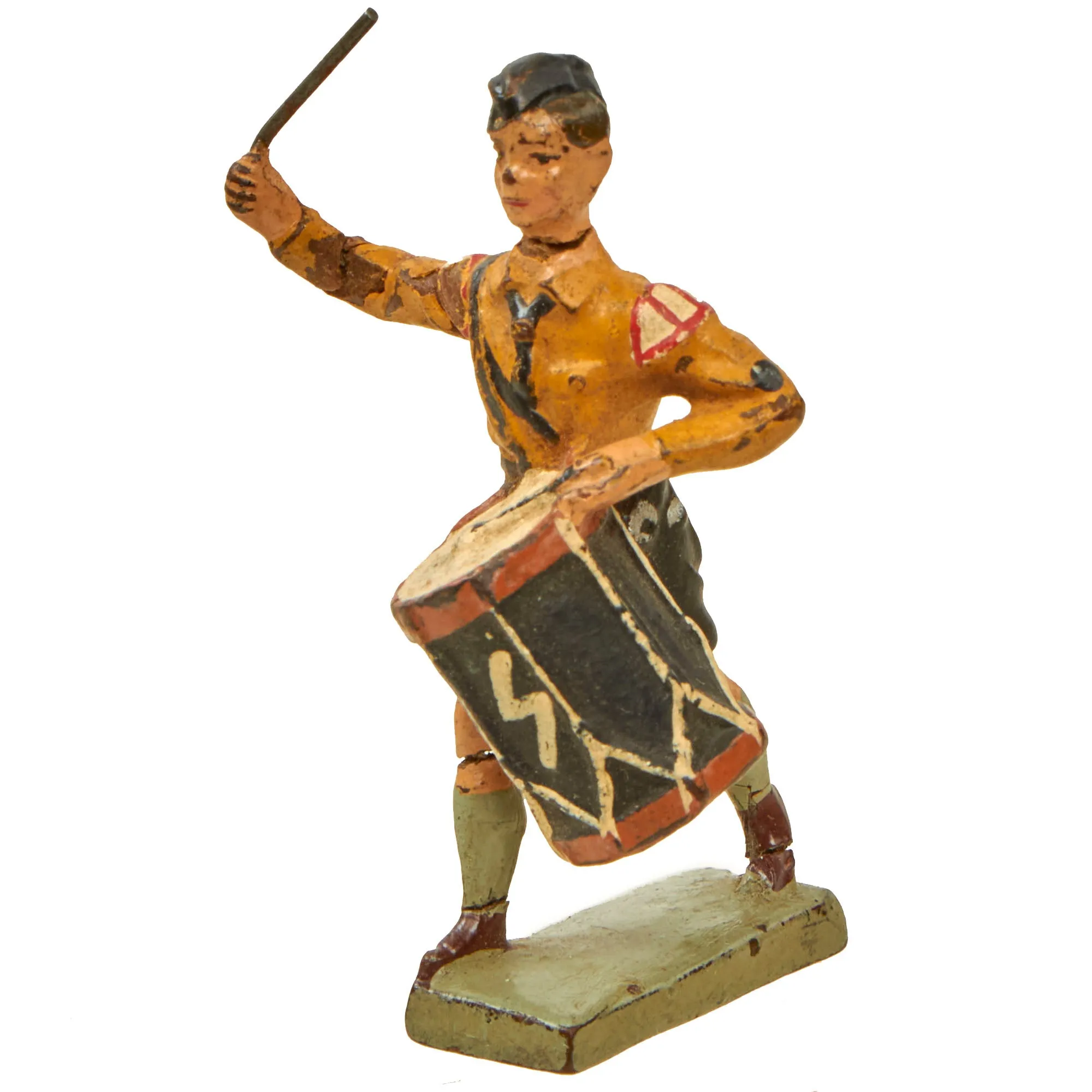 Original German WWII Era Elastolin & Lineol Toy Soldiers - Lot of 5 - Cavalryman & Drummer