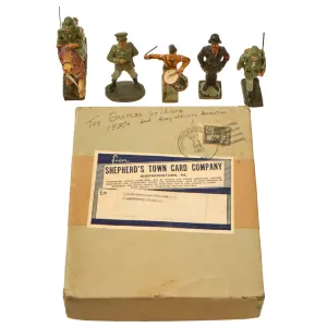 Original German WWII Era Elastolin & Lineol Toy Soldiers - Lot of 5 - Cavalryman & Drummer