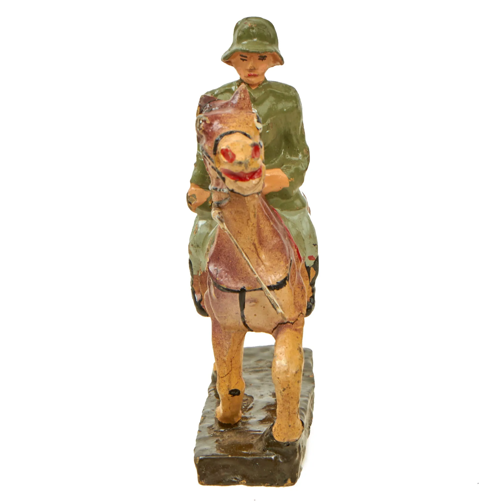 Original German WWII Era Elastolin & Lineol Toy Soldiers - Lot of 5 - Cavalryman & Drummer
