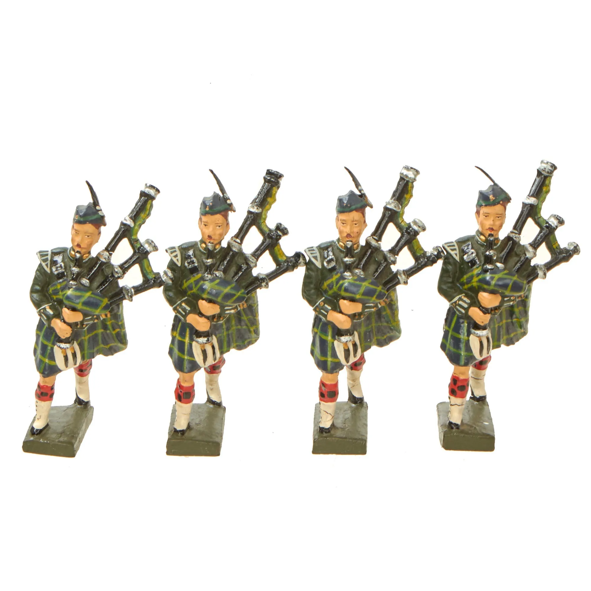 Original Rare German Pre-WWII Lineol Composition Figure British Highland Regiment Complete Infantry Parade Set in Original Box