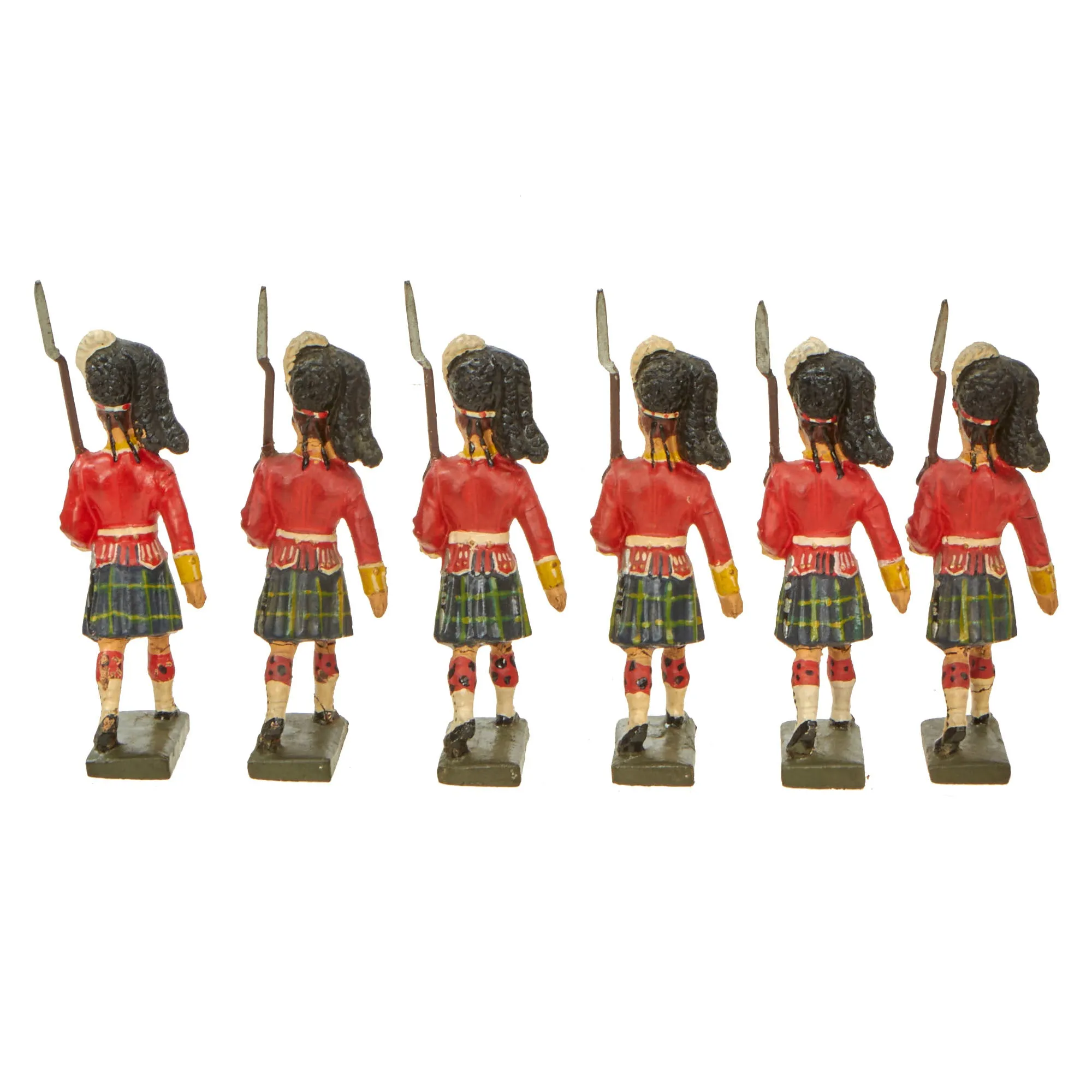 Original Rare German Pre-WWII Lineol Composition Figure British Highland Regiment Complete Infantry Parade Set in Original Box