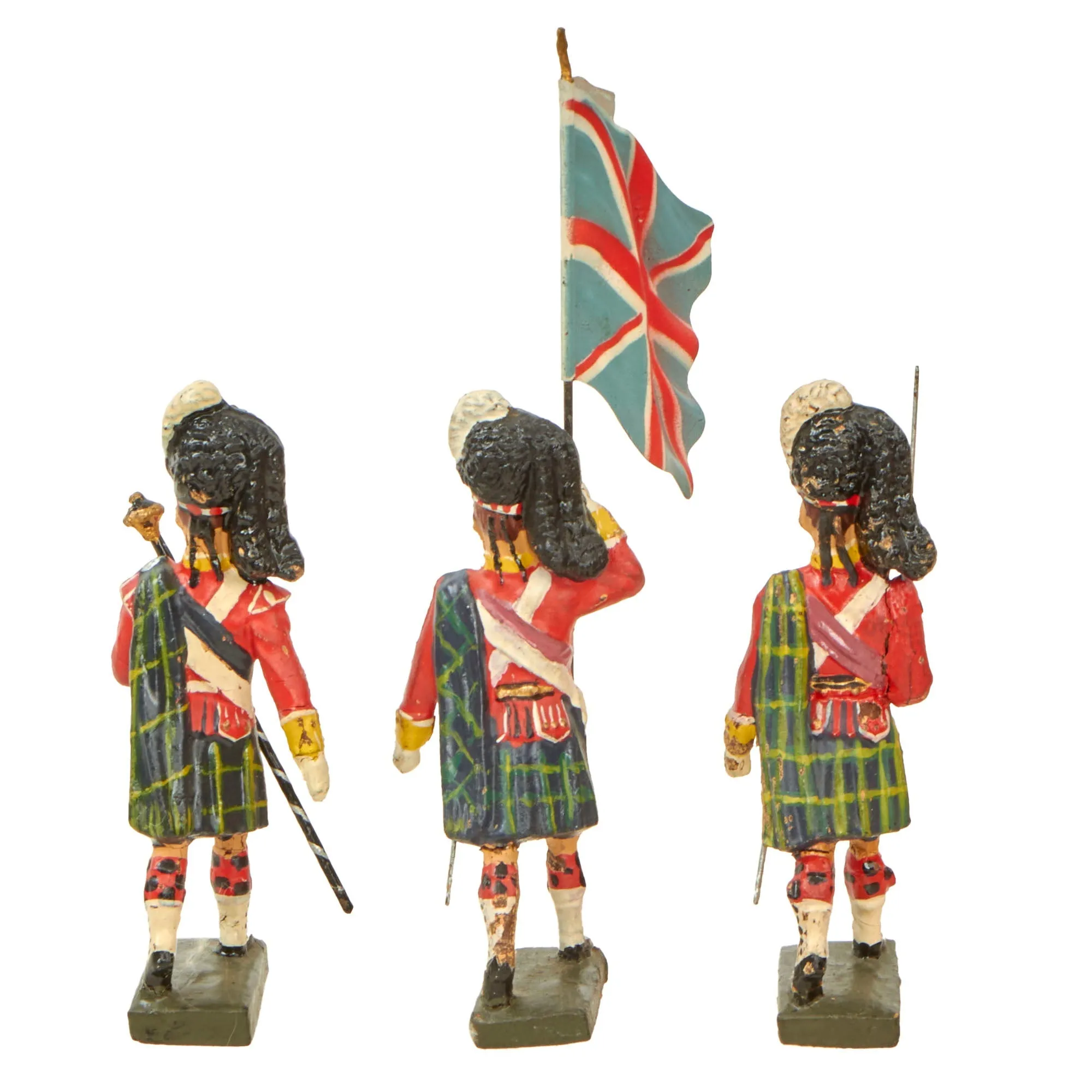 Original Rare German Pre-WWII Lineol Composition Figure British Highland Regiment Complete Infantry Parade Set in Original Box