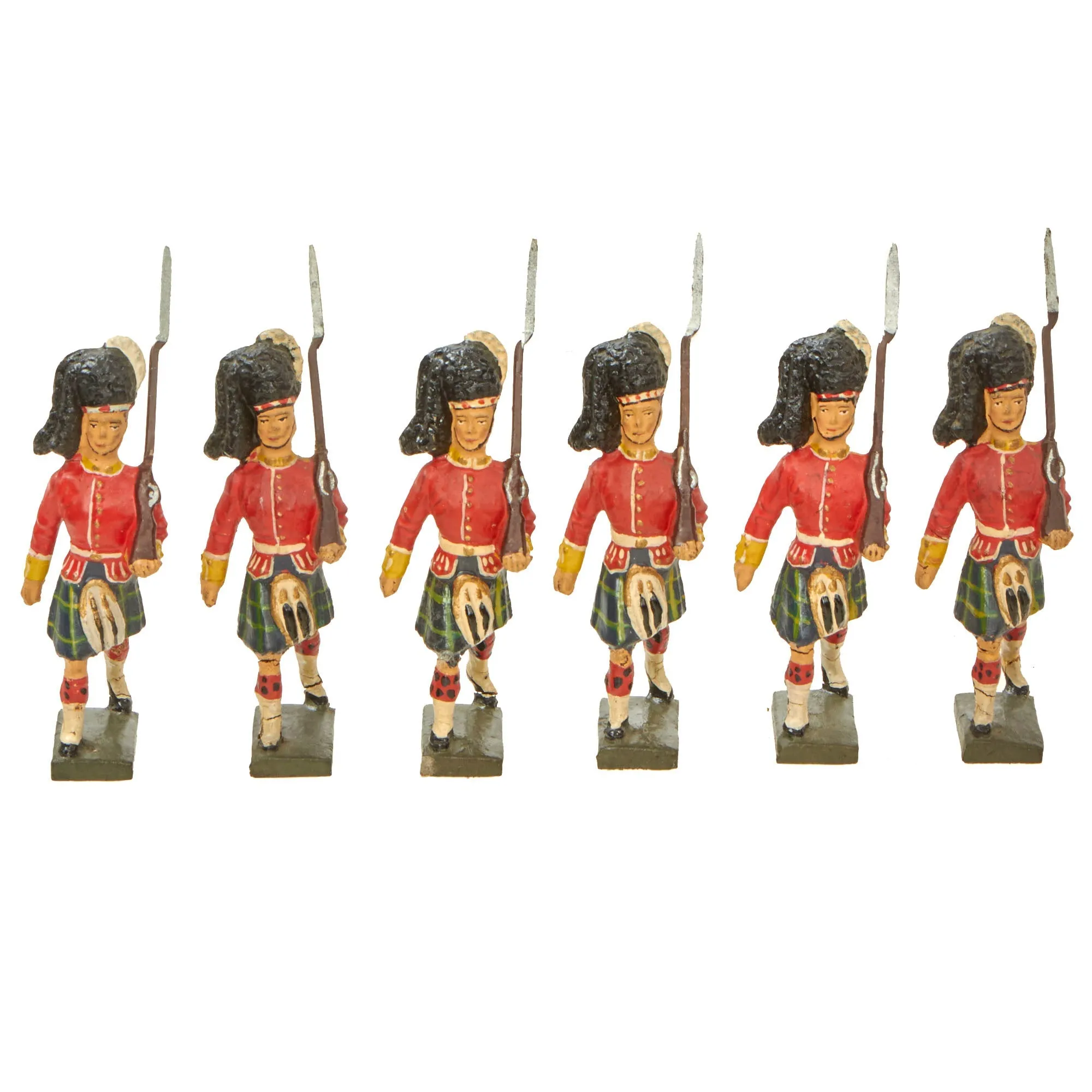 Original Rare German Pre-WWII Lineol Composition Figure British Highland Regiment Complete Infantry Parade Set in Original Box