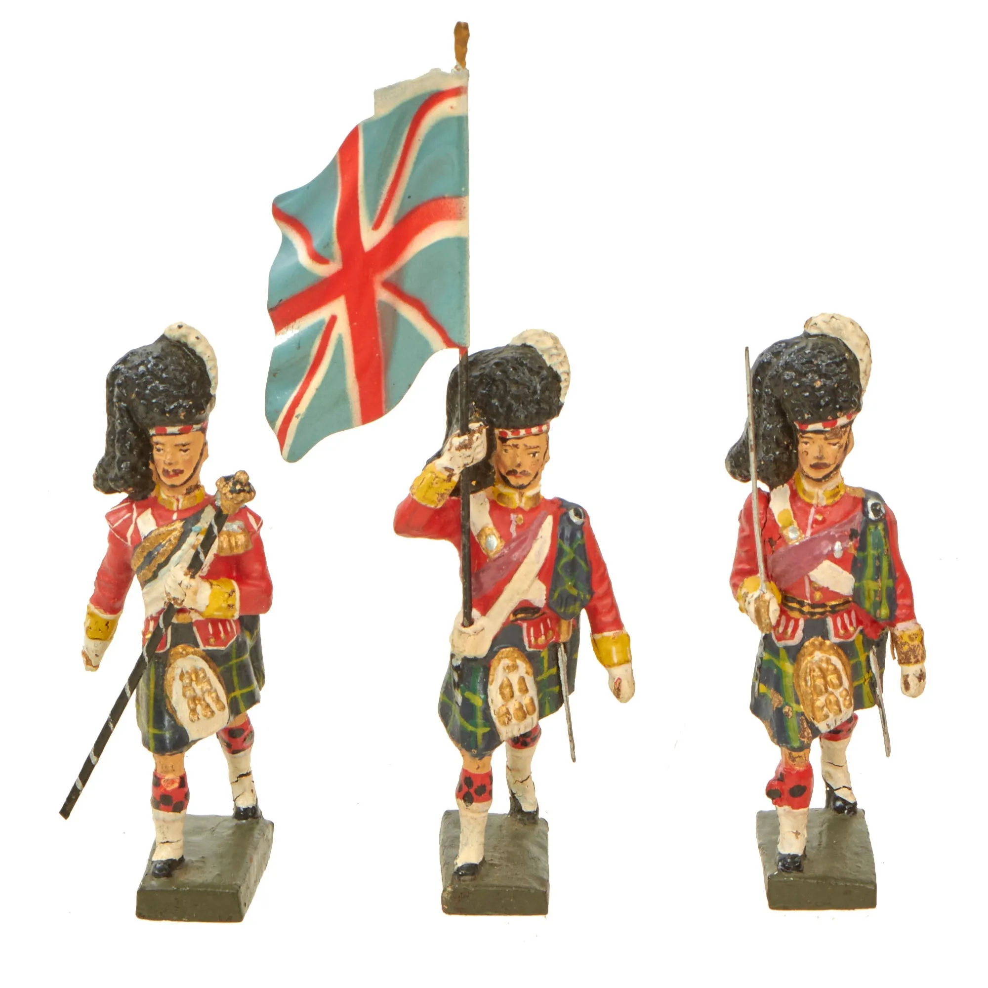 Original Rare German Pre-WWII Lineol Composition Figure British Highland Regiment Complete Infantry Parade Set in Original Box