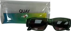 QUAY Deep Green Frame / Brown Lens Sunglasses in case