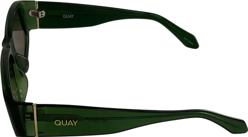 QUAY Deep Green Frame / Brown Lens Sunglasses in case