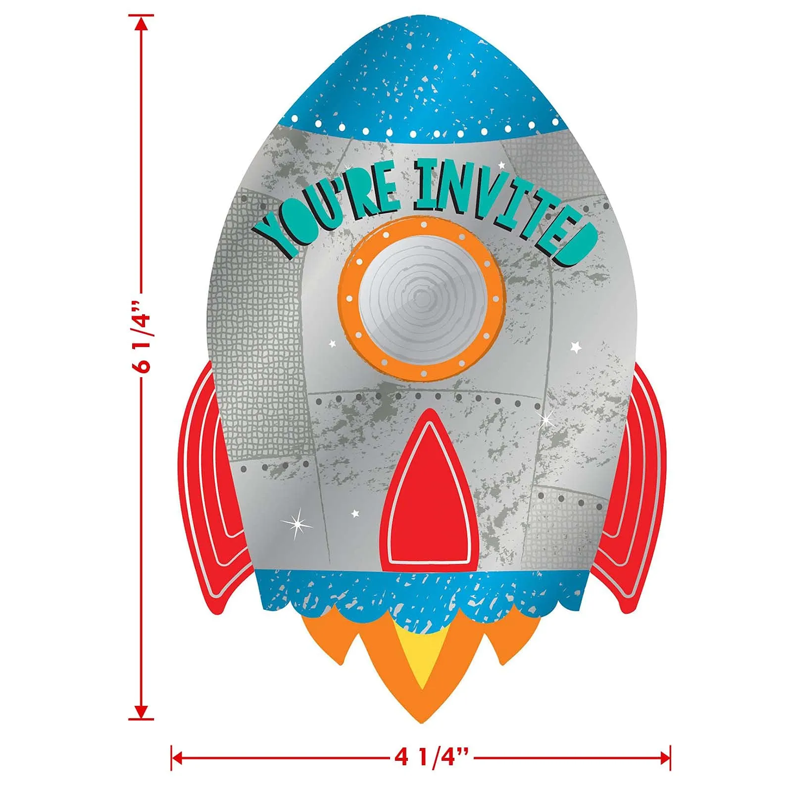 Space Party Invitiations and Blast Off Astronaut & Alien Paper Party Masks (8 of Each)